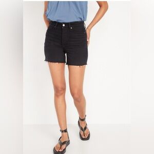 High-Waisted Button-Fly OG Straight Cut-Off Jean Shorts for Women